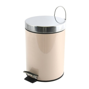 Poubelle à pédale Inox 3L Beige MSV