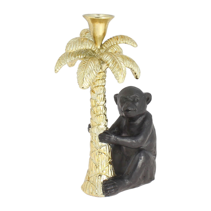 Chandelier palmier doré avec singe noir h19cm RICO