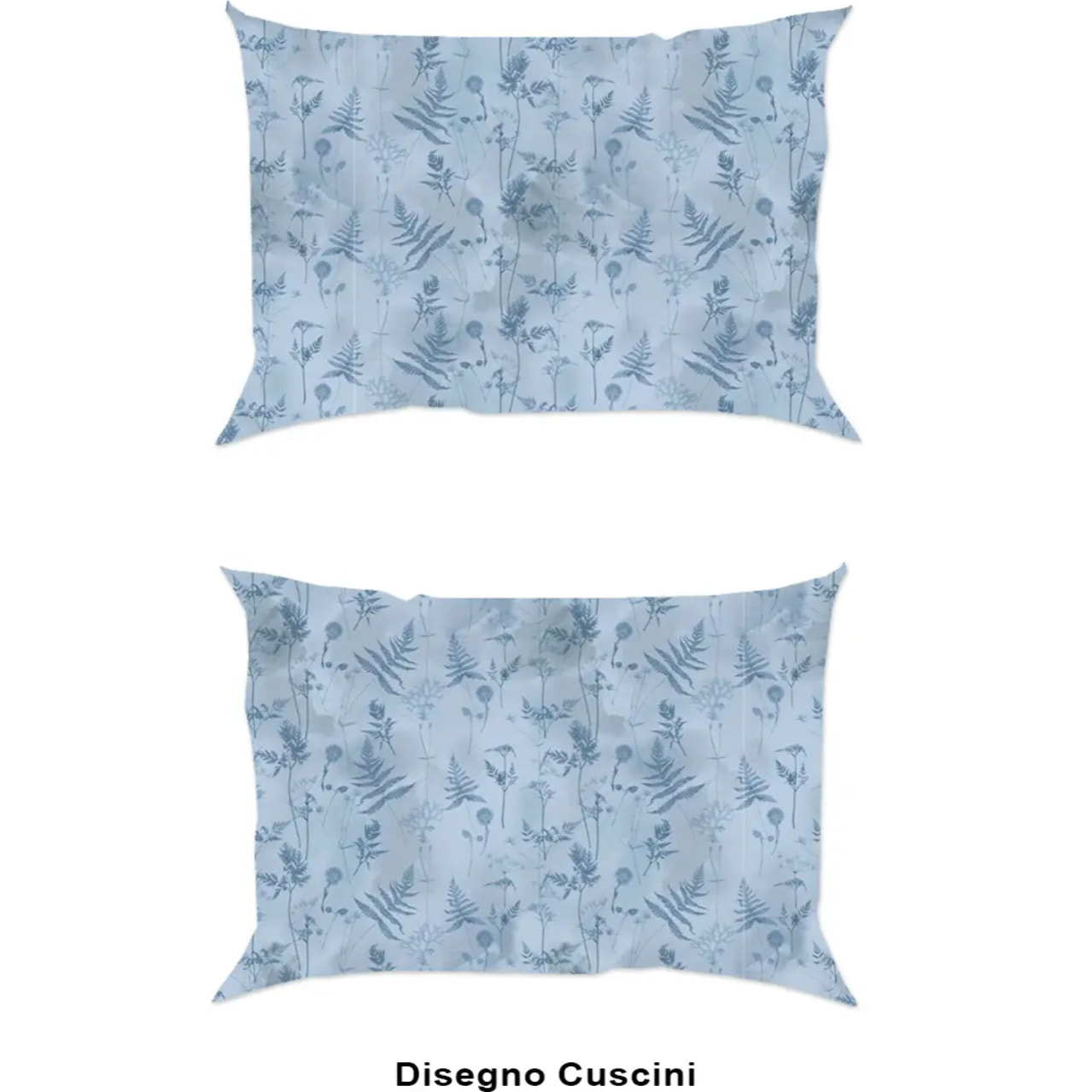 Coppia Federe per cuscini letto SOFFIONE AZZURRO 100% Cotone e Made in Italy floreale natura