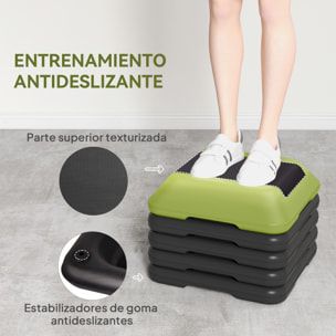 Step de Aeróbic Step para Fitness Stepper Antideslizante con Altura Ajustable de 10/15/20/25/30 cm Carga 150 kg para Entrenamiento en Casa Gimnasio Verde