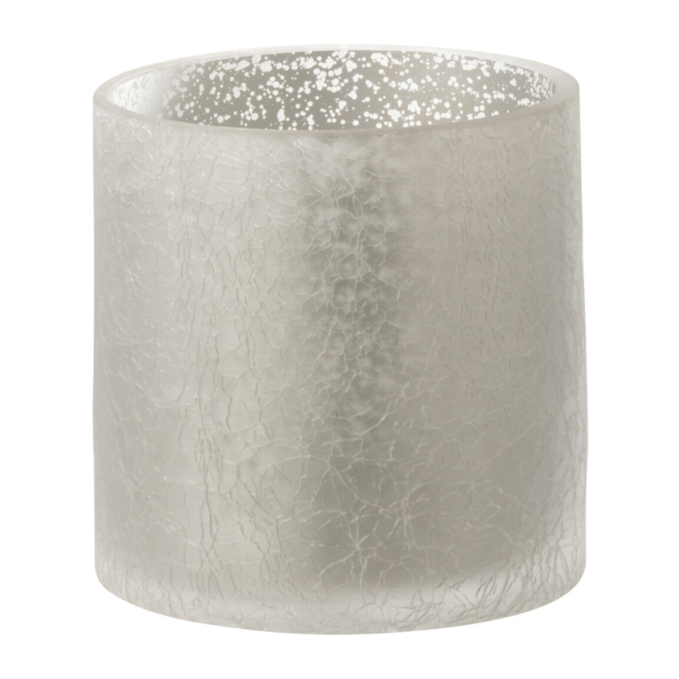 J-Line photophore Cylindrique Craquele - verre - gris - small