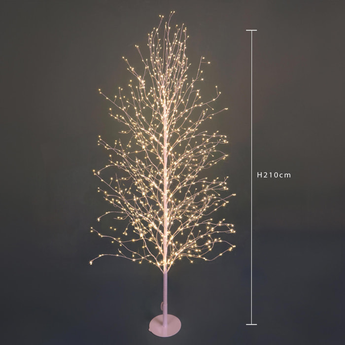 Faggio con 2000 Micro Led da esterno - Pezzi 1 - Colore Giallo - 26x210Hx26cm - Bianchi Dino