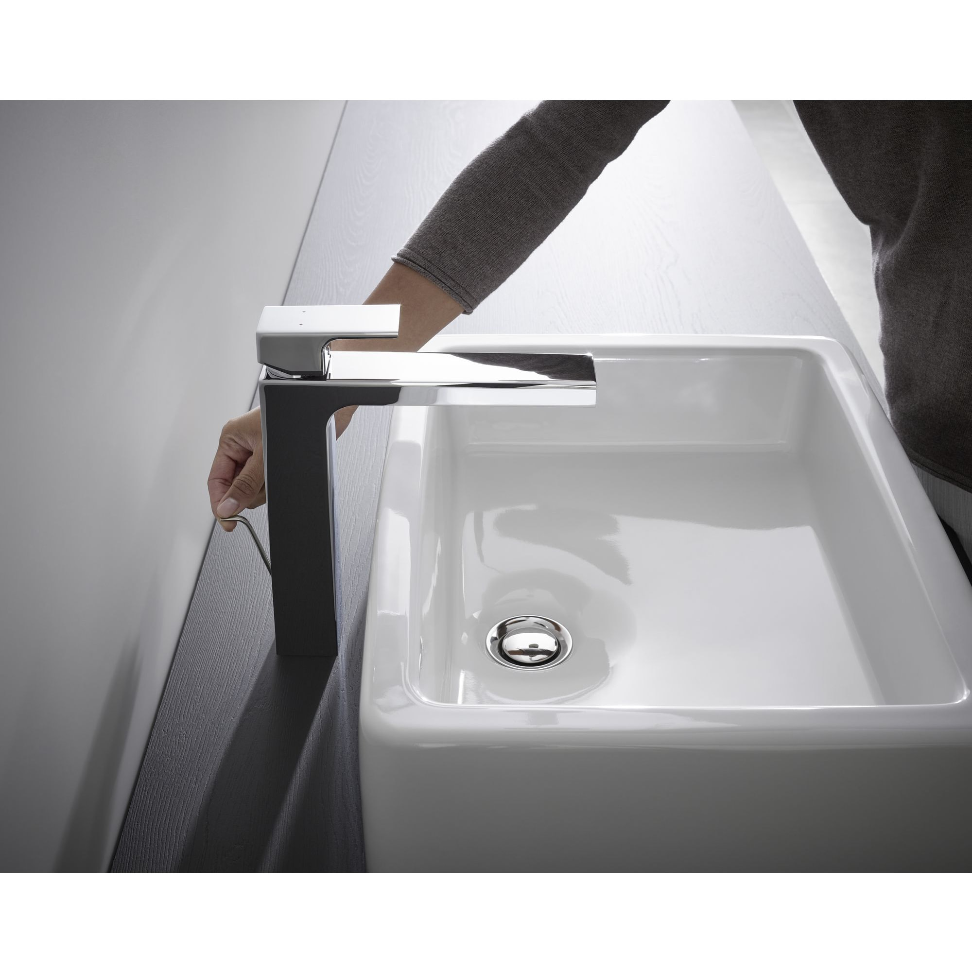 Vernis Shape Mitigeur de lavabo 190 avec tirette et vidage métallique chromé