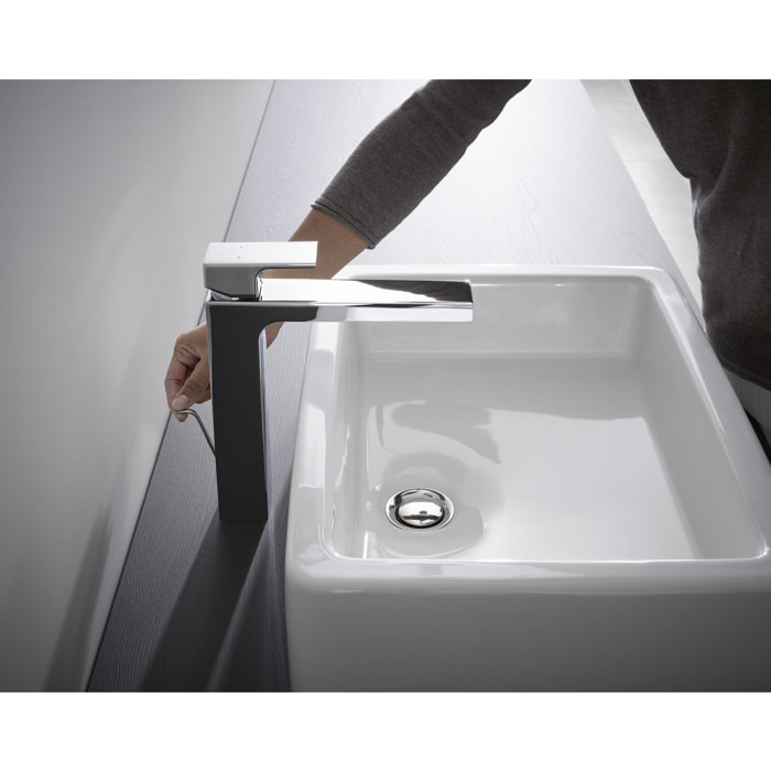 Vernis Shape Mitigeur de lavabo 190 avec tirette et vidage métallique chromé