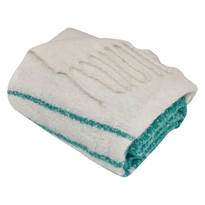 Plaid effet mohair Flow vert hollywood D170x130cm