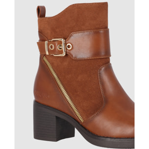 Botines de Tejido - Cuero - Tacón: 7 cm