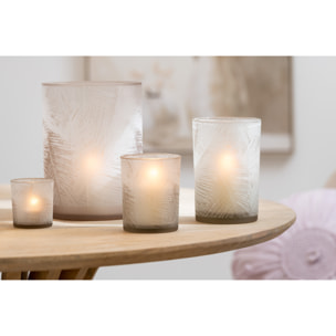 J-Line photophore Feuilles - verre - beige - medium