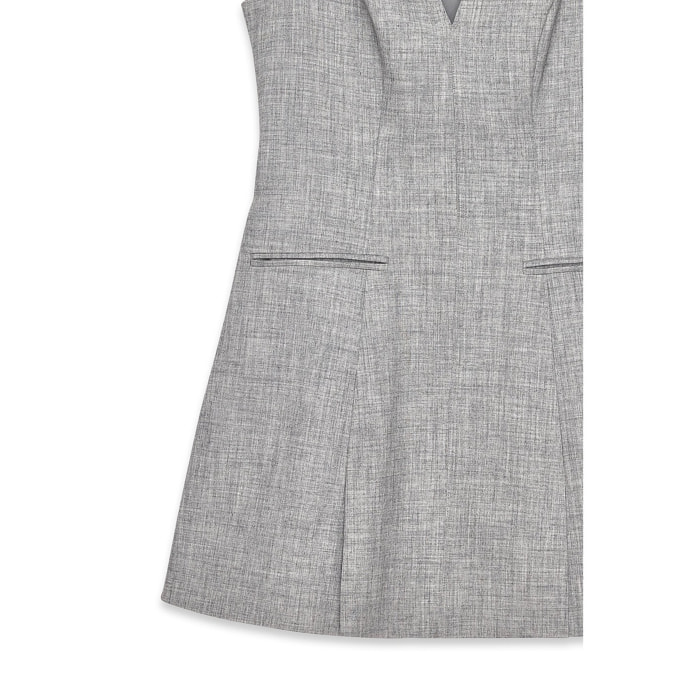 Tailored Melange V Neck Mini Dress Vestiti corti Nakd