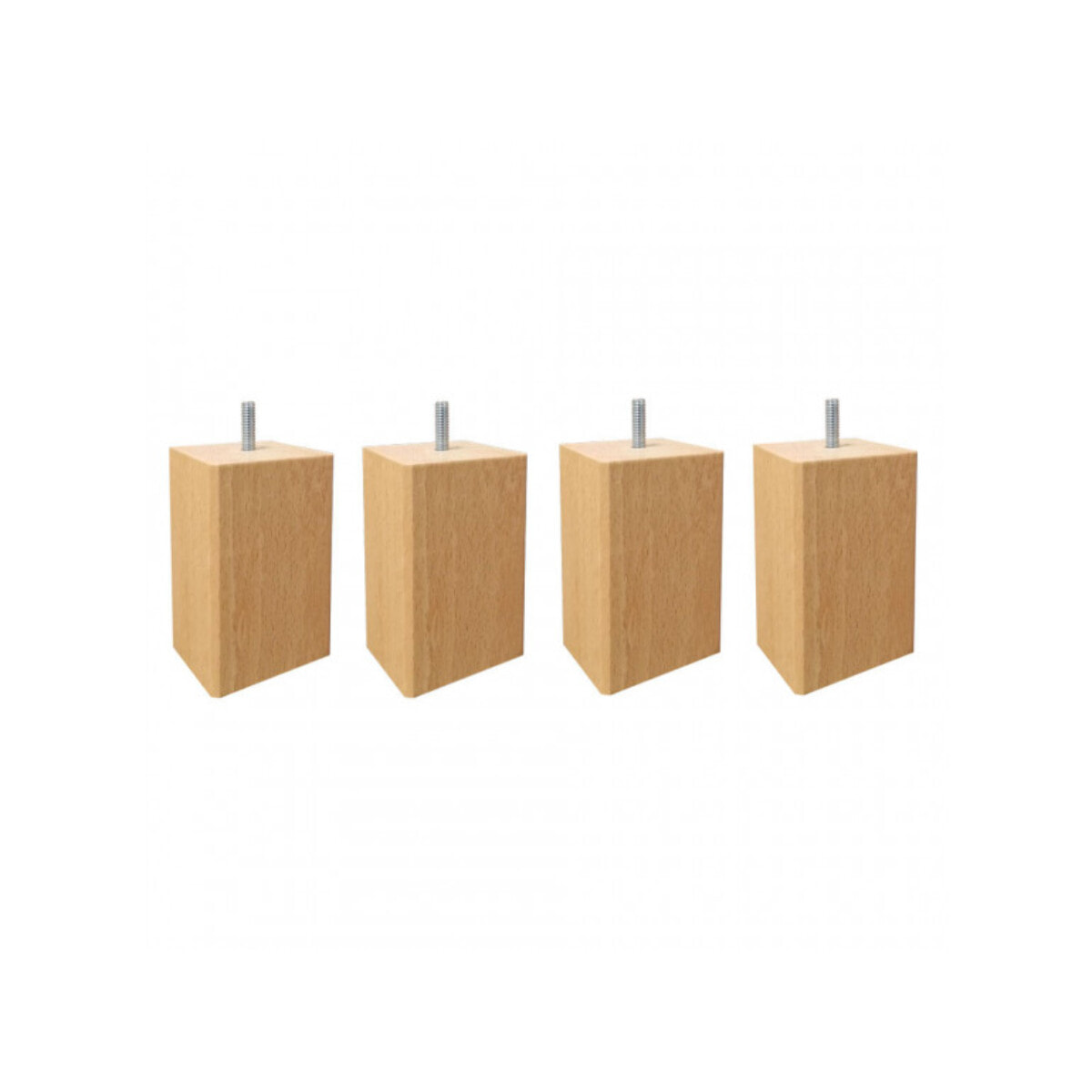 Pieds de lit 15 cm carrés en bois - lot de 4 - EDDY