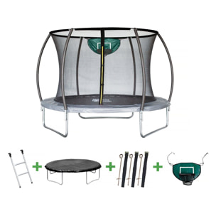 Trampoline avec filet intérieur "jumper" - Ø 3,05 - Gris