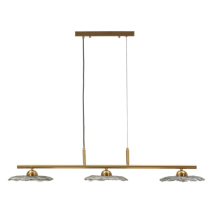 LAMPADARIO EMILY 3 LUCI VETRO GRIGIO CM 100X24X18