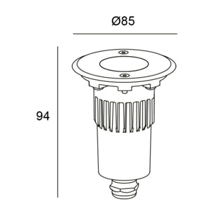 Ledsc4 - Empotrable de suelo Gea Power LED Pro Ø85mm Efficiency Acero inoxidable AISI 316, Aluminio, Cristal Acero inoxidable AISI 316, Transparente