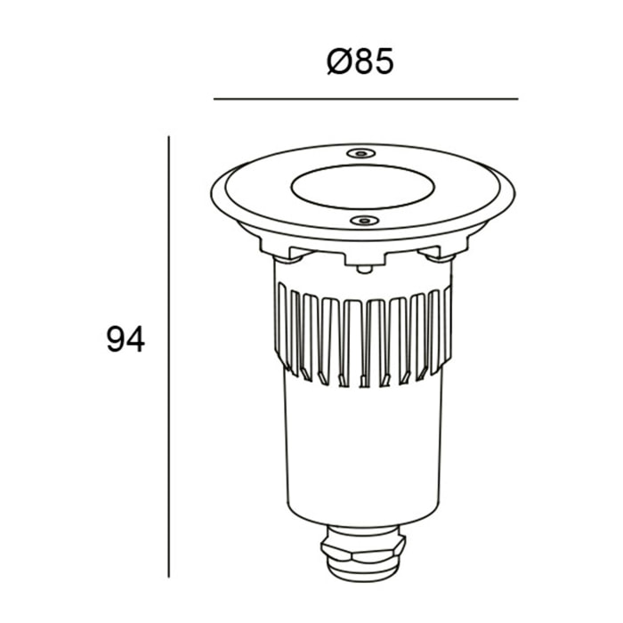 Ledsc4 - Empotrable de suelo Gea Power LED Pro Ø85mm Efficiency Acero inoxidable AISI 316, Aluminio, Cristal Acero inoxidable AISI 316, Transparente
