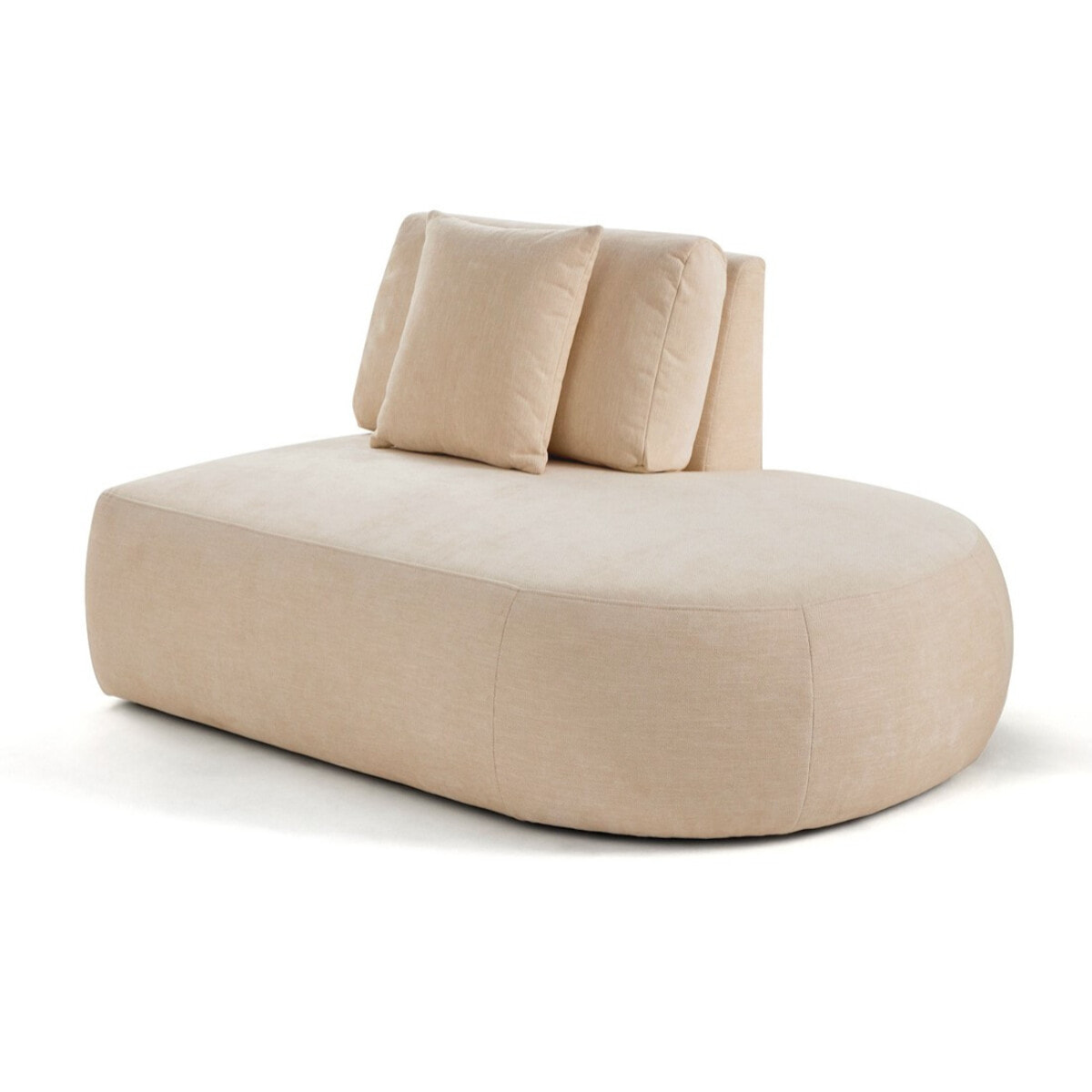 Santorini - module d'assise droit - en tissu texturé - Beige