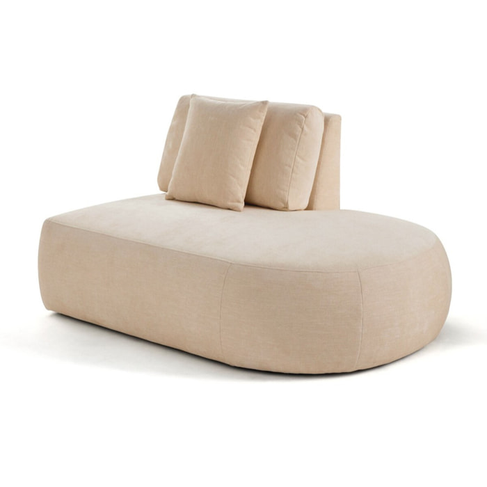 Santorini - module d'assise droit - en tissu texturé - Beige