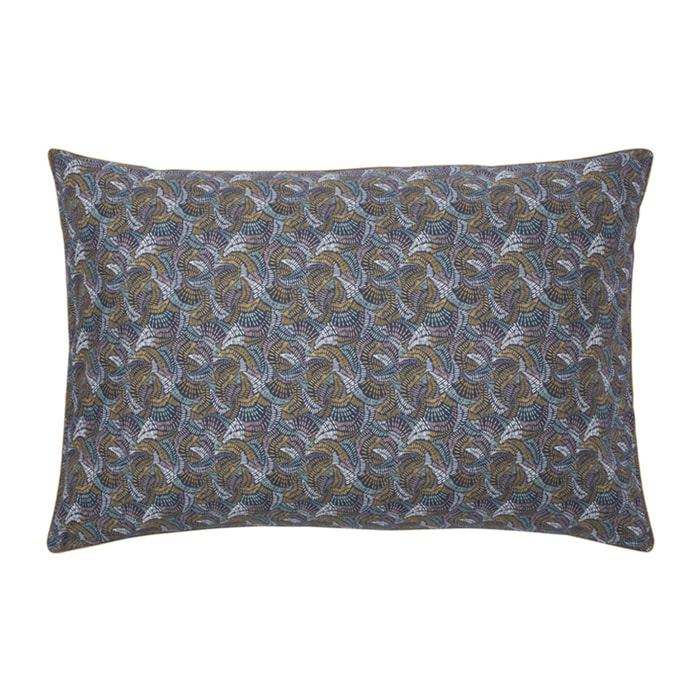 Taie d'oreiller imprimée en percale de coton, TALISMAN, Bleu