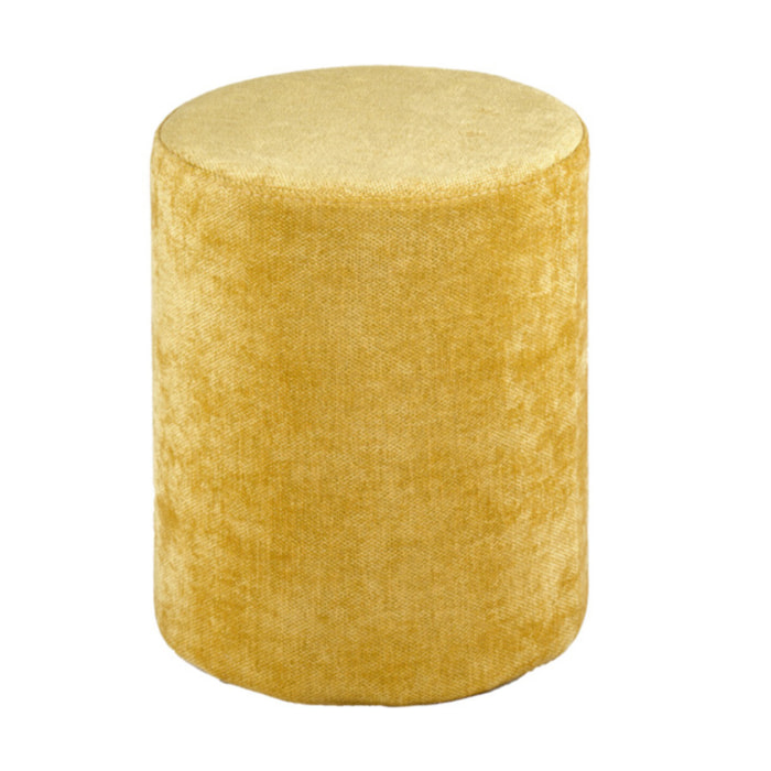 Pouf et repose pied 41 cm cylindrique tissu doux - 2 coloris - TUBE