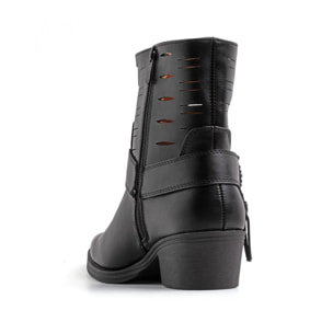 Texano basso con fibbia - NERO