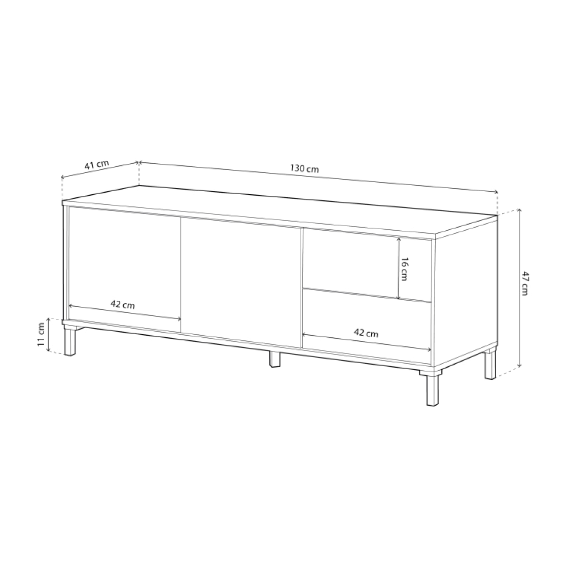 Mueble TV Brooklyn Gris Antracita - Roble Nodi