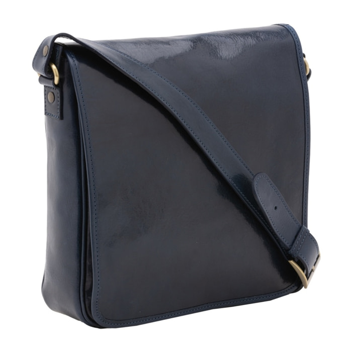 Borsa a tracolla da uomo in vera pelle - Modello False - Made in Italy - 29.0 x 28.0 x 9.0 cm