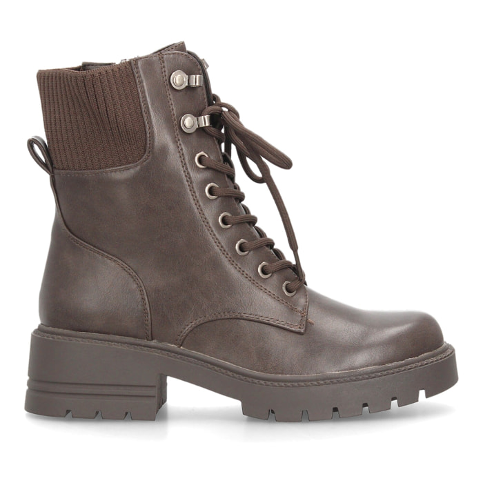 Botines militares con cordones y plataforma para mujer
