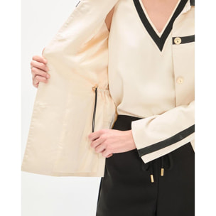 Pantaloni a gamba dritta con elastico in vita