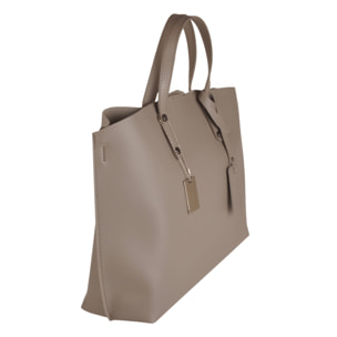 Borse Donna colore Grigio-in pelle Made in Italy L46 cm X W30 cm X H8 cmcm