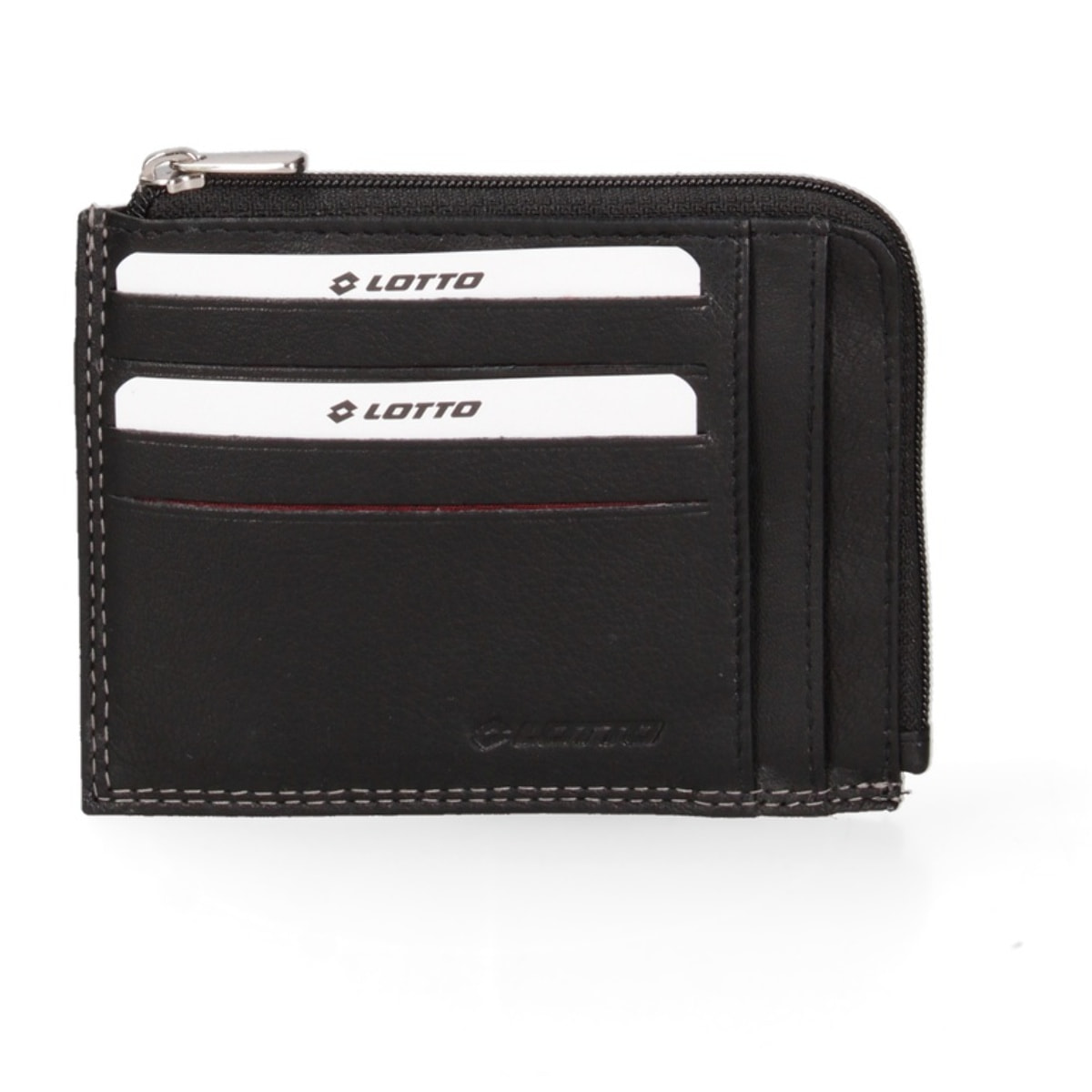 Portafoglio uomo in vera pelle - Modello False - Con Zip - 12.0 x 10.0 x 1.0 cm