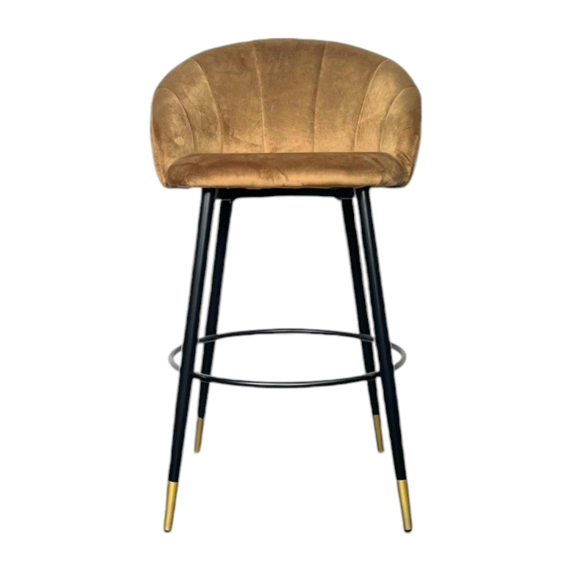 Chaise de bar coquillage velours doré (lot de 2) HAWAI