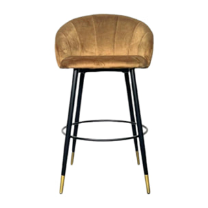 Chaise de bar coquillage velours doré (lot de 2) HAWAI