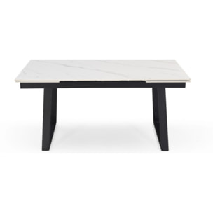 Plateau céramique de table extensible marbre blanc L160/240cm - UNIK