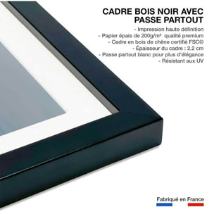 Affiche photo capbreton glassy sous estacade Affiche + cadre en bois - Noir