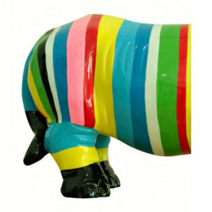 Statue rhinocéros multicolore H24cm - NAMBIE