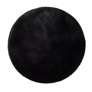 FOX Alfombra lisa lavable pelo largo en negro, varias medidas disponibles