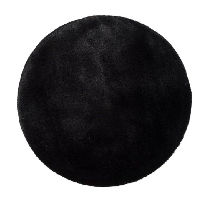 FOX Alfombra lisa lavable pelo largo en negro, varias medidas disponibles