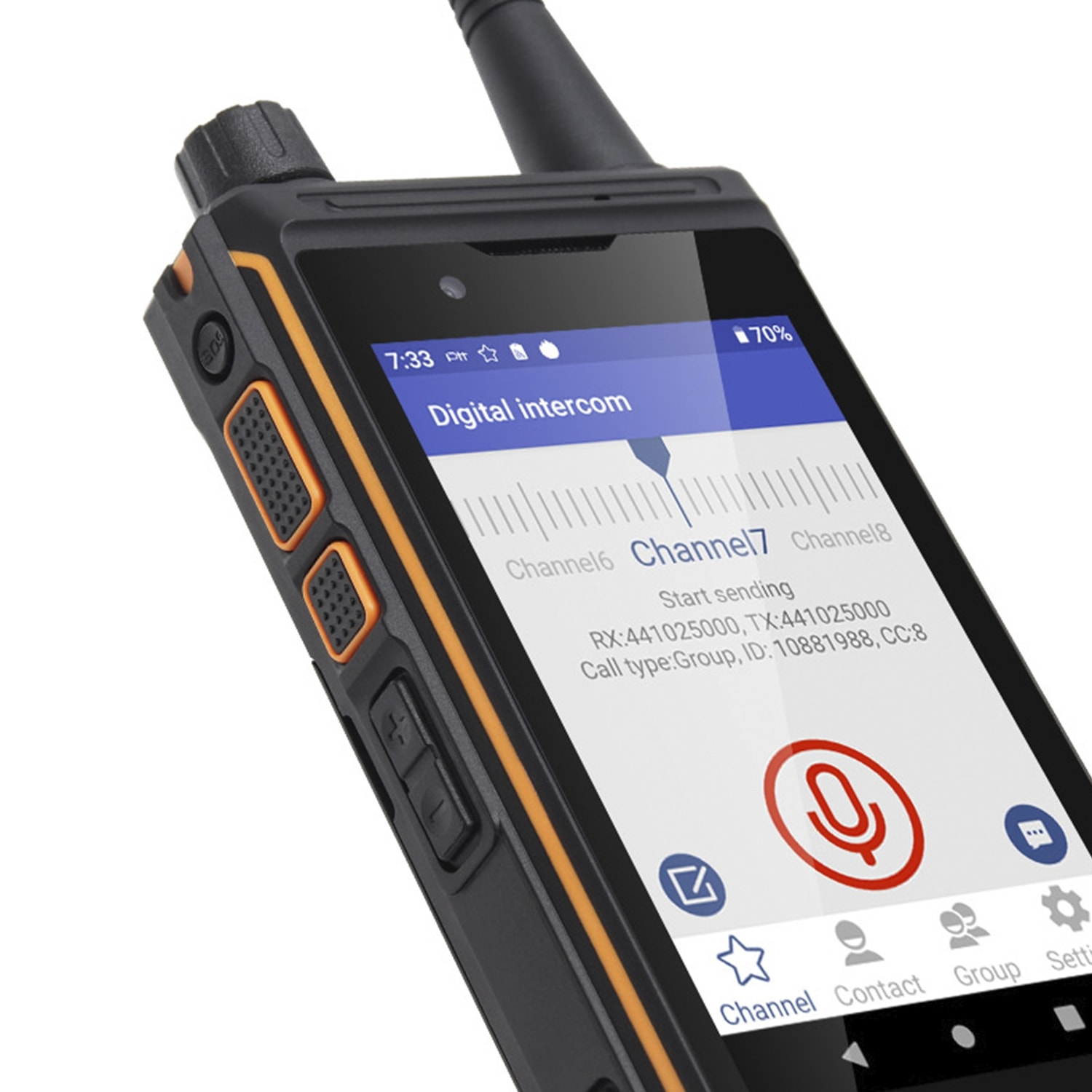 DAM Smartphone / Radio Walkie Talkie Rugerizado  P4 4G, Android 9.0 , 4GB RAM + 64GB. Pantalla 4''. 13mpx + 8mpx. GPS. IP68. UHF / VHF. 7,1x2,5x14,8 Cm. Color: Negro