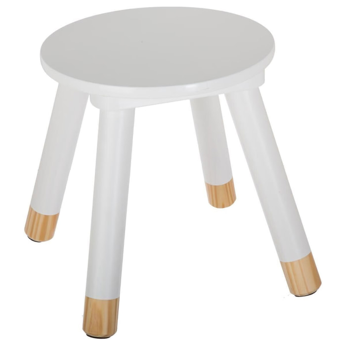 Taburete infantil "suavidad" color blanco WellHome.