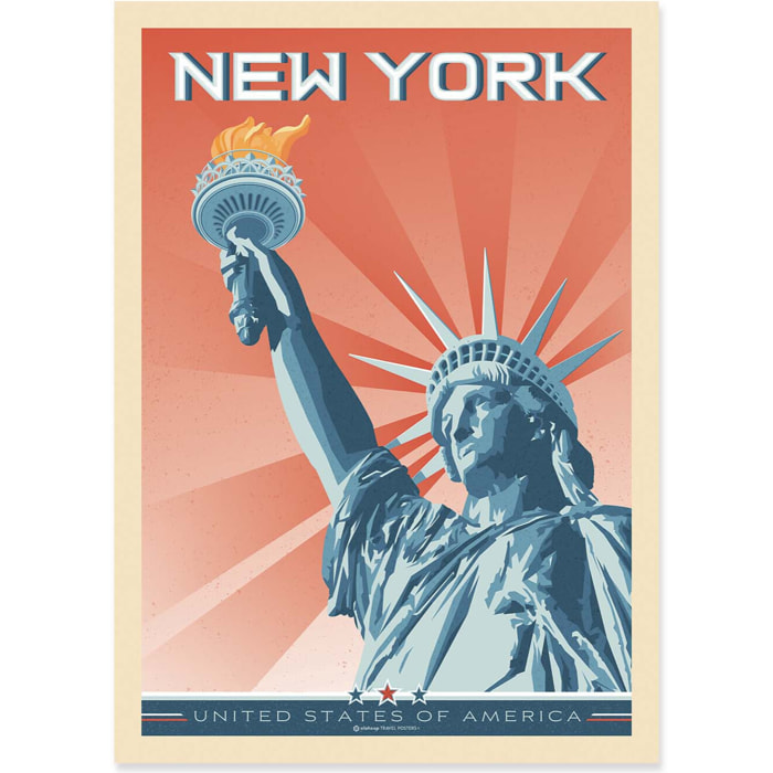 Affiche - New-York Statue de la liberté - Olahoop Travel Posters