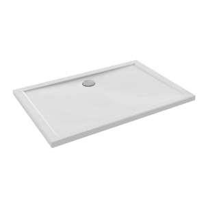 Receveur de douche 120 x 80 Gaspard extra-plat céramique bonde centrée sur la longueur