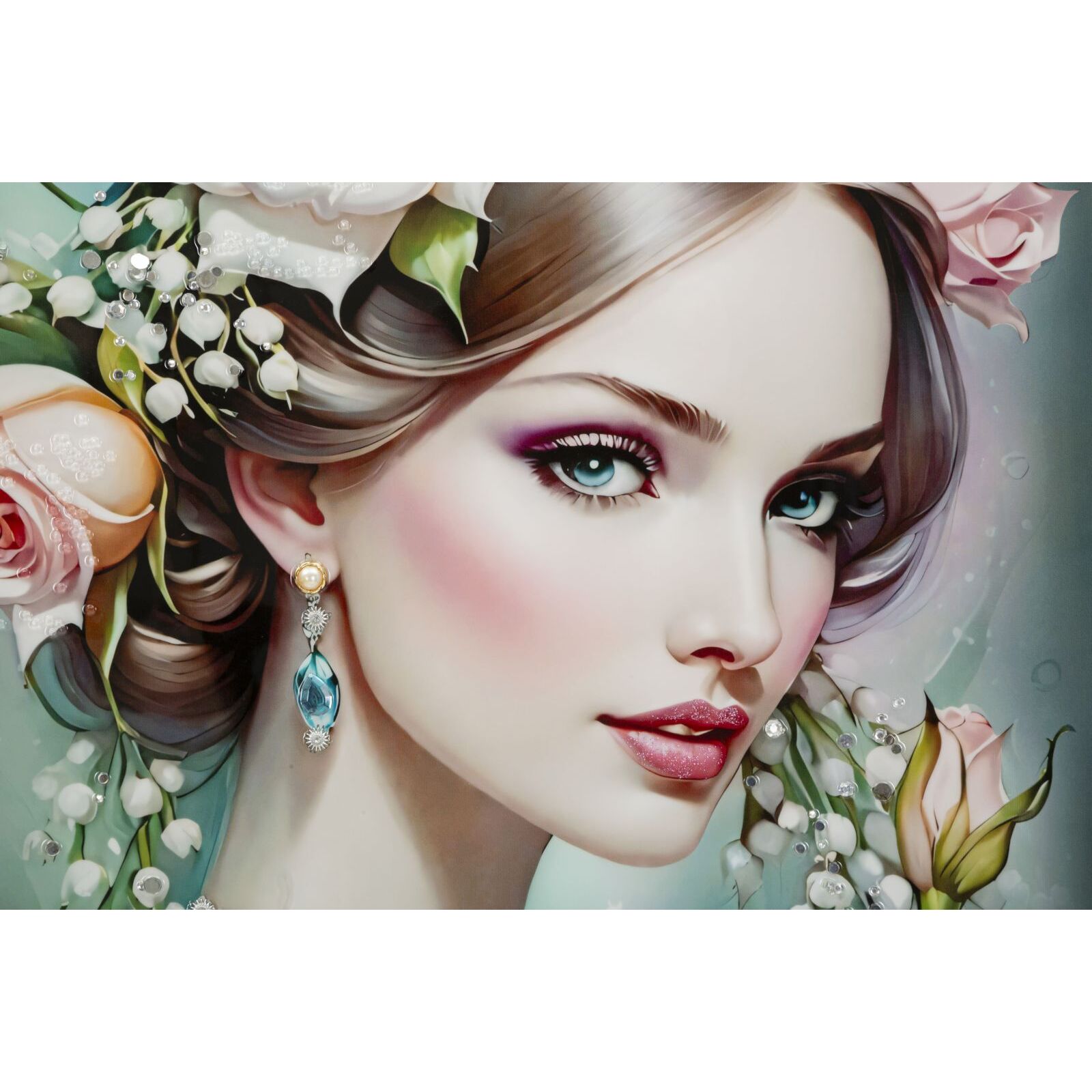 DIPINTO SU TELA LACCATO FANTASY C/CORNICE -A- CM 72X4X102