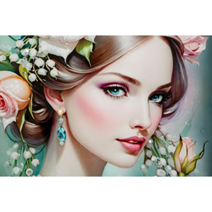 DIPINTO SU TELA LACCATO FANTASY C/CORNICE -A- CM 72X4X102