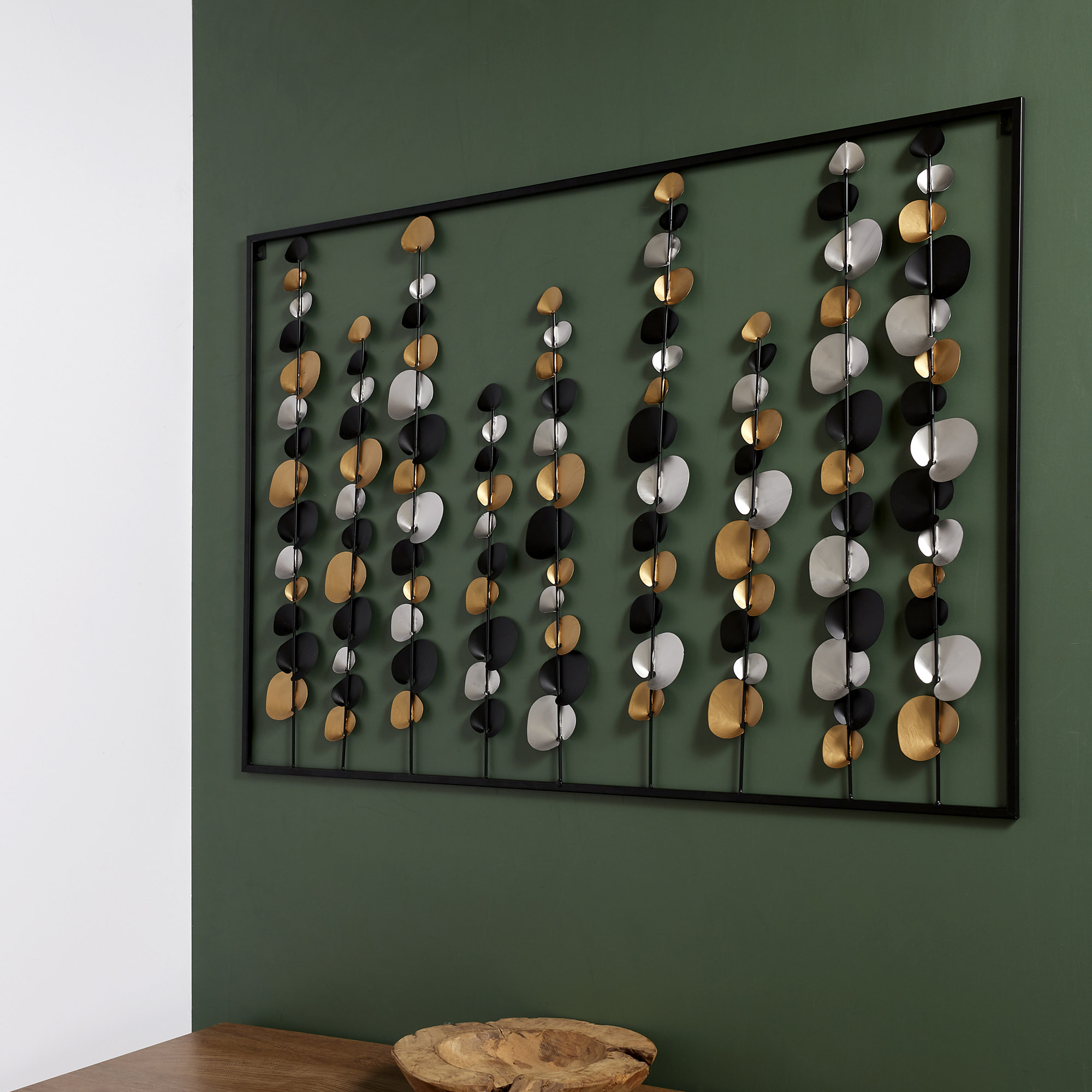 Decoration Murale Metal Fleuri 100x70cm