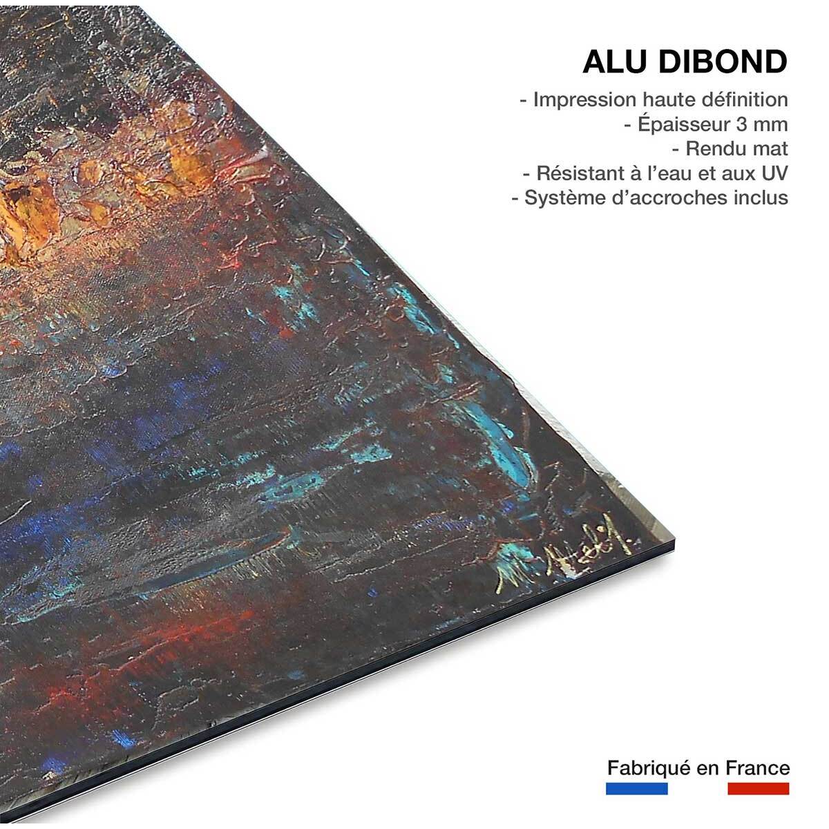 Tableau gris d'argent Tableau alu Dibond