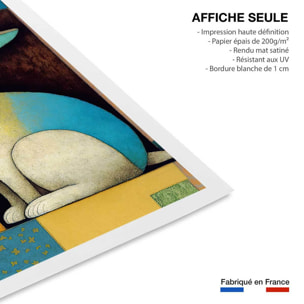 Affiche enfant lapin dans la boîte  Affiche seule