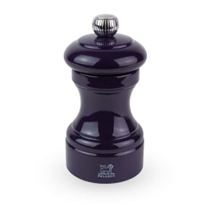 Moulin à sel manuel en bois laqué, aubergine, 10 cm - 4' Bistro