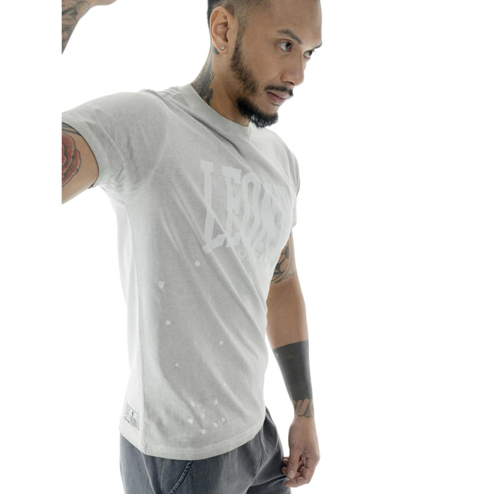 T-shirt a da uomo in cotone lavato Leone Old Wash