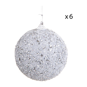 Sfera per 6 con Strass - Pezzi 1 - Colore Argentato - 10x10Hx10cm - Bianchi Dino