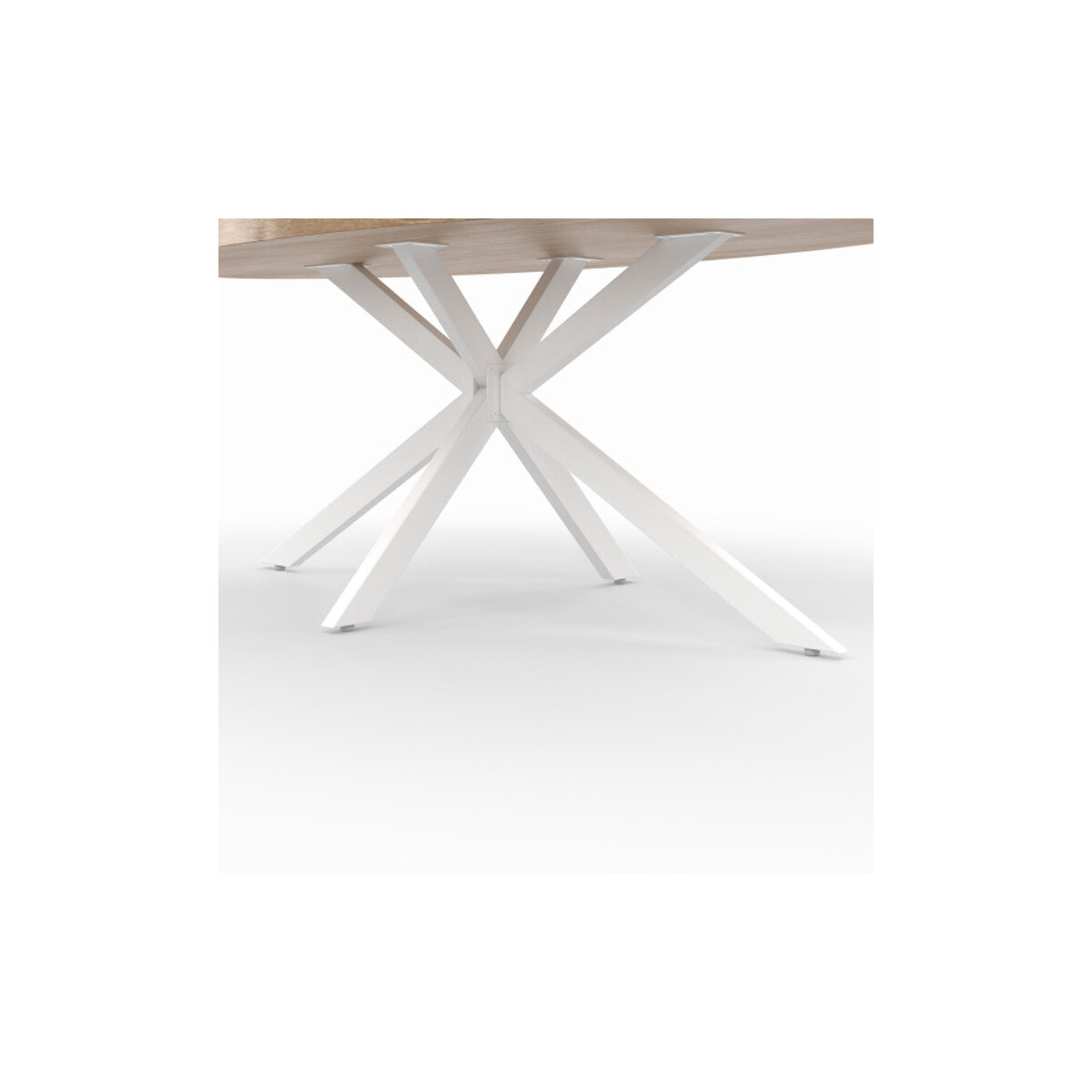 Table repas ovale pieds spider - Bois - Blanc