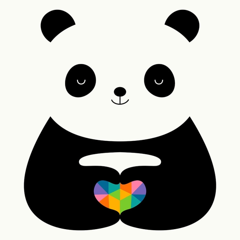 Tableau love panda Toile imprimée