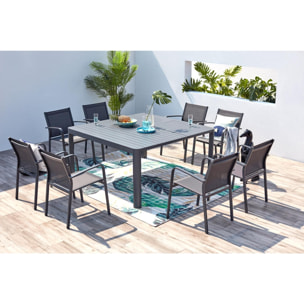 Salon de jardin aluminum 8 places MADA